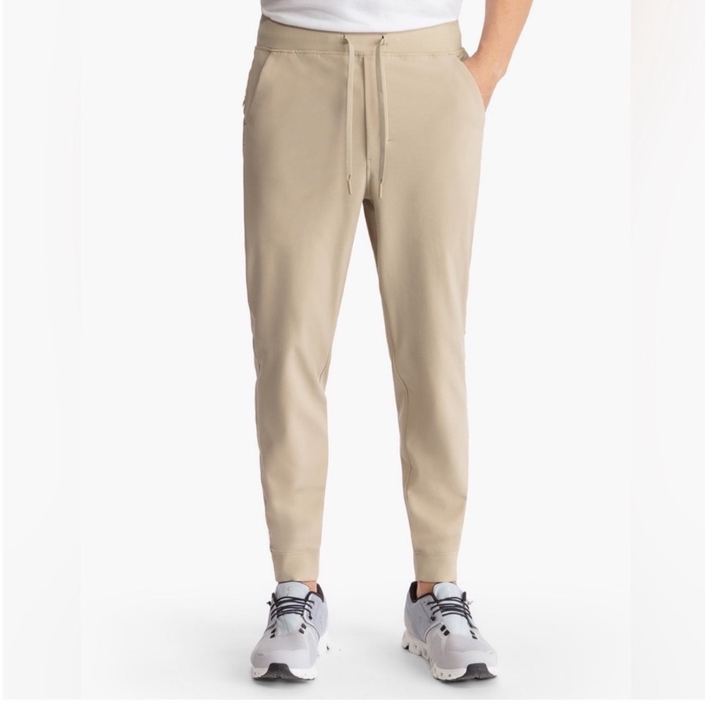 Birddogs Mens Joggers XL Tan Khaki Performance Tapered Pants Drawstring Waist